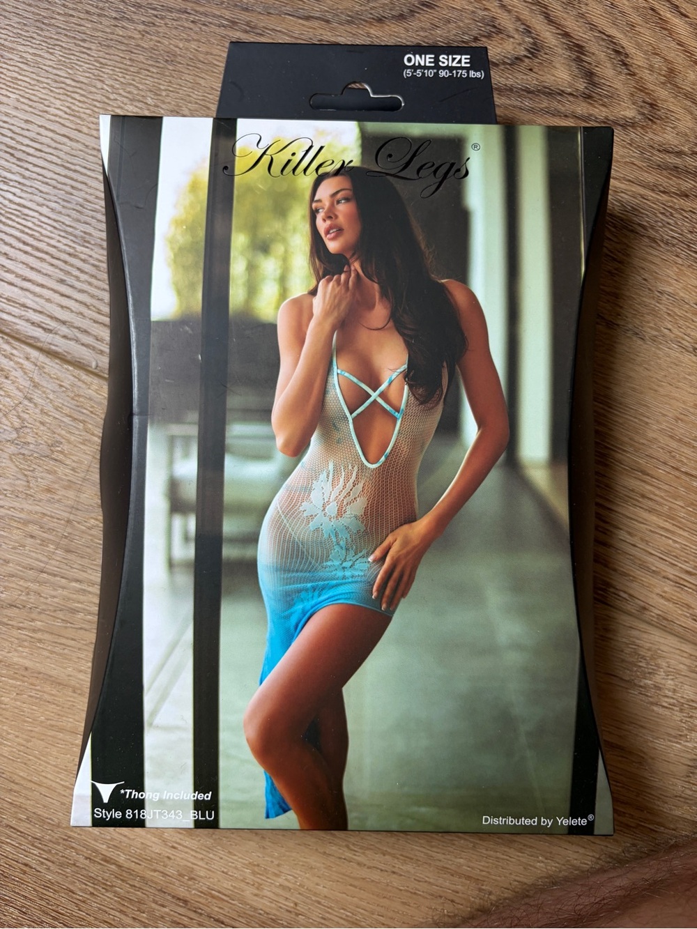 Women's Blue Ombre Fishnet Mini Chemise - One Size